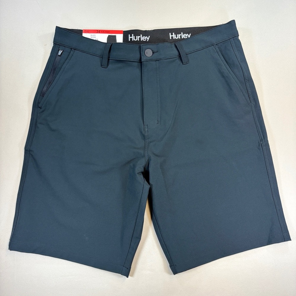 Hurley Hybrid Short Mens 34 Black 4-Way Stretch Water Repellent Golf Hiking NWT